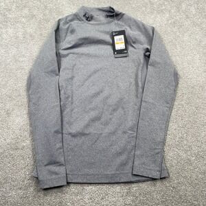 Under Armour ColdGear Womens Fitted Mock Neck Long Sleeve Shirt Gray Size S